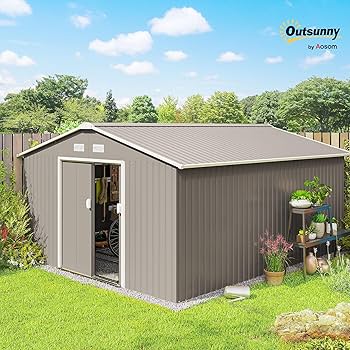 Amazon.com : Outsunny 11' x 13' Outdoor Storage Shed, Garden